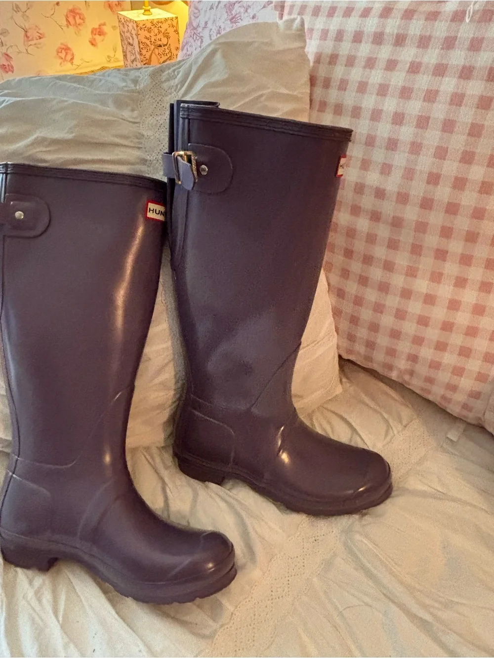 Hunter Tall Purple Waterproof Rain Boots NWOT